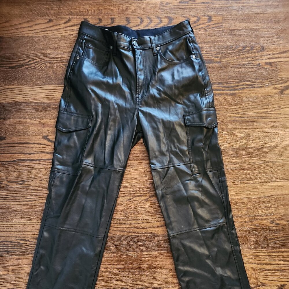 Faux Leather Wide Leg Pants - Gap size 29, 8R
